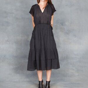 Ulla Johnson Pauline Embroidered Cotton Midi Dress Size 2